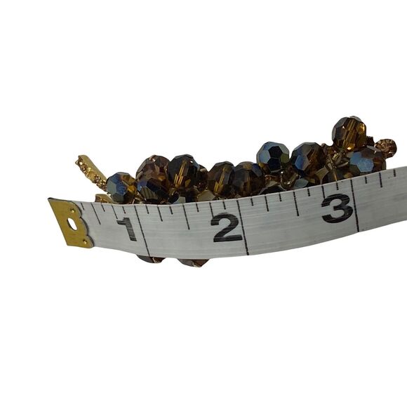 Juliana Leaf Brooch D&E DeLizza and Elster Topaz Brown, aurora borealis cha cha - Picture 9 of 16